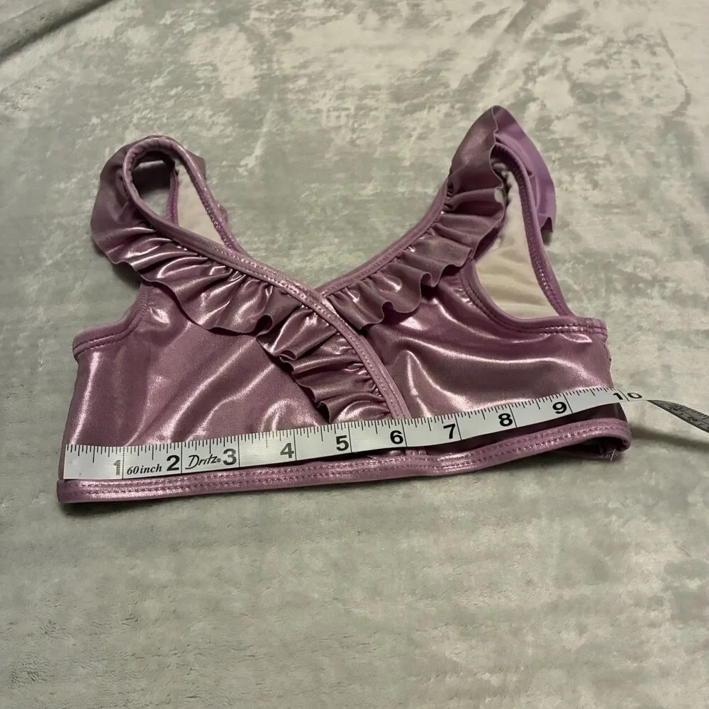 Disney Parks Bikini Top Size 7/8 Iridescent Pink Sparkle Shine Swim Suit